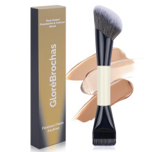 Gloré Dual-Ended Makeup Pinsel, Flacher Foundation- & Winkelpinsel für makelloses Blenden, glatte Deckkraft