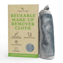 Tree To Tub Reusable Makeup Remover Cloth for Face - Gray Washable Microfiber Makeup Remover Towels for Gentle Cleansing, Washcloth for Daily Use, Fac