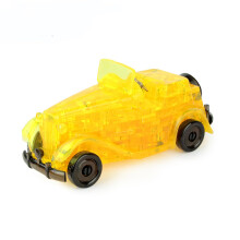 BTYYIHEX 3D Kristall Classic Auto Puzzle, Kristall Puzzle für Rätselliebhaber ab 16 Jahren, 54 Teile (Gelb)