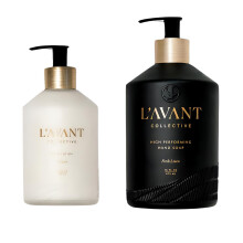 L'AVANT Kollektion Handlotion & Seifen Bundle Frische Wäsche | Hochleistungsformel Luxuriöse Zutaten für weiche Hände | 2 Glasflaschen