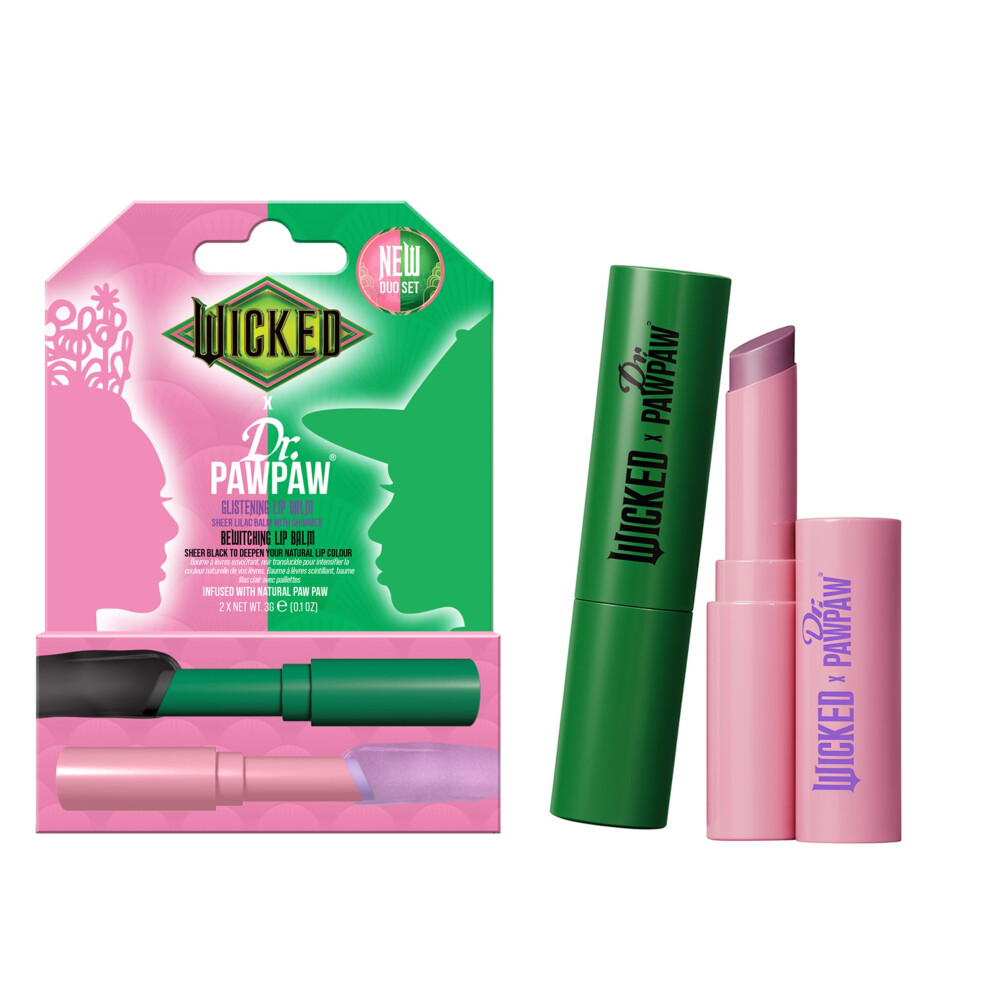 Dr. Pawpaw Original Dr. Pawpaw Wicked Lip Balm Duo - Glistening Bewitching - Natural Balm With Aloe Vera - Gluten Free Lip Moisturizer To Soften And Hydrate - 2 Pc