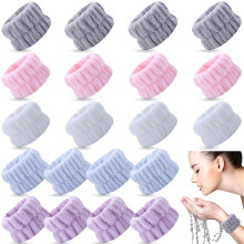 TS-MAYKA 20 Pcs Muñequeras Absorbentes para Lavado Facial, Toallas de Spa