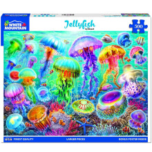 Puzzle con meduse della montagna bianca Puzzle estivi vintage da 500 pezzi per adulti e famiglie