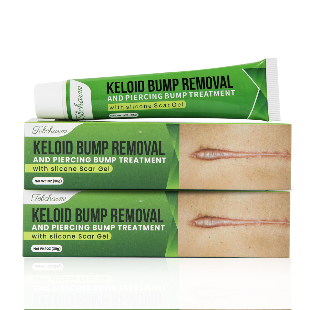 Tobcharm Advanced Keloid Scar Care Gel Silicone Gel For Appearance Of Keloid Scars & Skin Marks Scar Smoothing Gel For Ears Face & Body 2-Pack (2?