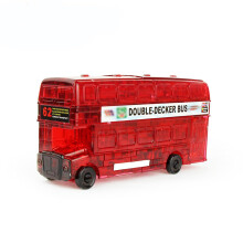 BTYYIHEX 3D Kristall Doppeldeckerbus Puzzle, 54 Teile, für Rätselliebhaber ab 16 Jahren (Rot)