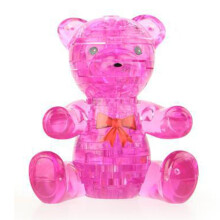 BTYYIHEX 3D Kristallbär Puzzle, Kristallpuzzle für Rätselliebhaber ab 16 Jahren, 41 Teile (Pink)