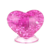BTYYIHEX 3D Kristall Herz Puzzle, Kristall Puzzle Rätsel für Puzzler ab 16 Jahren, 46 Teile (Pink)