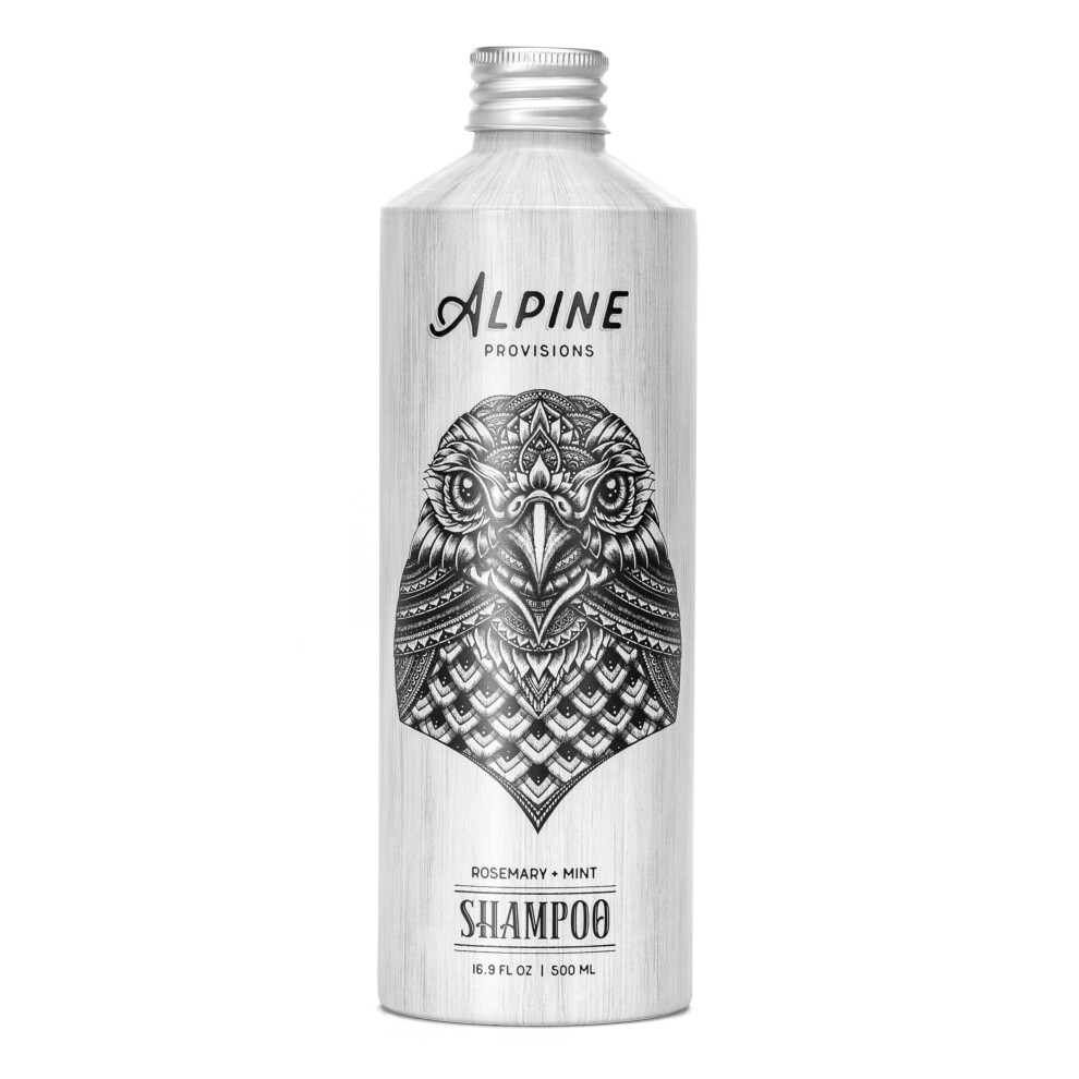 Alpine Provisions Rosemary & Mint Shampoo - Naturally Repair, Cleanse, And Hydrate With Essential Oils, Jojoba, Aloe Vera - Vegan, Sulfate & Plastic F
