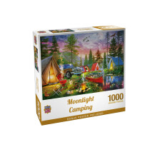 Rompecabezas Masterpieces 1000 Piezas para Adultos - Camping a la Luz de la Luna - 19.25"x26.63"