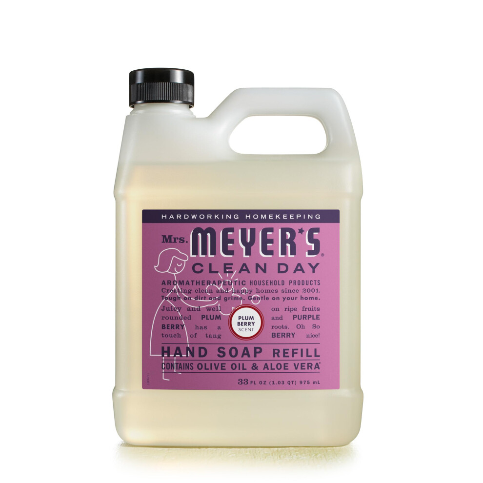 Mrs. Meyer's Clean Day Liquid Hand Soap Refill Plum Berry Scent 33 Ounce Bottle