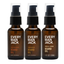 Every Man Jack Baardolie Cadeauset voor Mannen - 3-pack - Sandelhout, Vanille + Ceder & Verouderde Bourbon