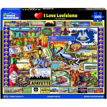 White Mountain I Love Louisiana Puzzle Vintag Puzzle da 1000 pezzi per adulti e famiglie
