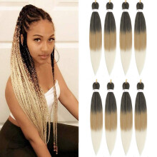 Ombre Flecht Haar Vorstreckt 26 Zoll Braun Blond 8 Packungen Einfaches Flechten Yaki Gerade