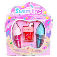 Hot Focus | Set de Brillos Labiales Sabor Fresa y Chicle - Sabores Variados, Maquillaje No Tóxico para Niños y Adolescentes