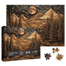 3D hegyi erdei rejtvnyek felnotteknek, 1000 darab, kihvst jelento termszet nvny fa festoi puzzle muvszet tj Hold-foly csillag Tj kiraks j