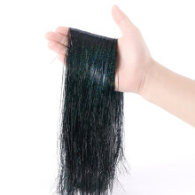 JXITON 3000pcs Kerst Icicle Tinsel, 18in Zwarte Folie Fringe Tinsel Streng voor Kerstdecoratie