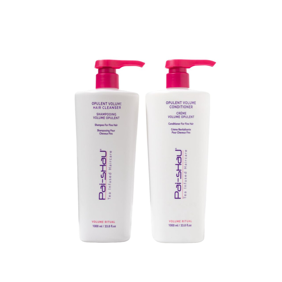 Pai-Shau Opulent Volume Cleanser And Conditioner Duo Set - Volumizing Cleanser And Conditioner For Thin Hair - Provides Improved Volume And Hydration