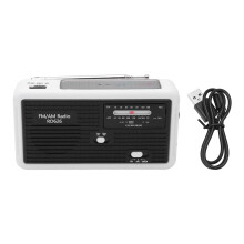 Radio d'urgence solaire à manivelle tout-en-un avec AM/FM, lampe LED, chargement USB et alimentation de secours pour téléphone portable, compagnon