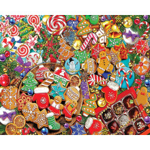 White Mountain Treats Puzzle Natalizi Puzzle da 1000 Pezzi con Cibo a Tema Invernale per Adulti, Nonni e Bambini