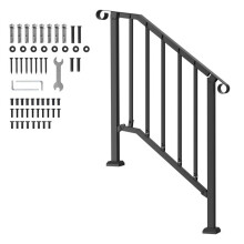Corrimãos para Escadas Exteriores - DUOKU - BP-23 - Preto - Capacidade 220 lb - 2 a 3 Degraus