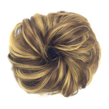 QTHQTFL Space Buns Haarteil, Grünes Haar Bun für Frauen Mädchen, Wellenförmige Locken (Grün)