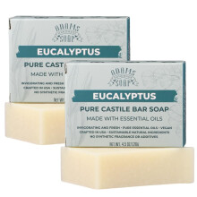 Adams Handmade Soap Eucalyptus Pure Castile Soap - 4.5 oz | Vegan, Fair Trade, 84% Organic, USA Made