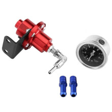 Universeller, einstellbarer Kraftstoffdruckregler, Typ S, HB, mit Originalmanometer und Anleitung, Rot