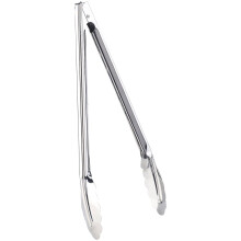Kitchen tongs, stainless steel barbecue tongs, round serrated gripping surfaces, 30 cm (sausage tongs, barbecue tongs, kitchen utensils)