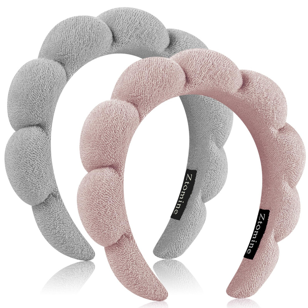 Ztomine Unisex Spa Headbands For Washing Face Or Facial Set Of 2 Skincare Headbands Terry Cloth Headband Wash Combo Pack - Puffy Makeup Washing Mask Skin
