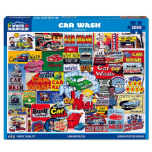 White Mountain Car Wash Puzzle Puzzle vintage da 1000 pezzi per adulti e famiglie