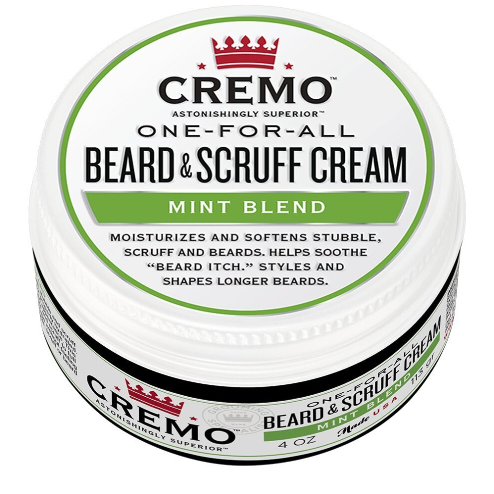 Photos - Hair Product Cremo Mint Blend Beard & Scruff Cream, Moisturizes, Styles and Reduces Beard Itch for All Lengths of Facial Hair, 4 Oz 1