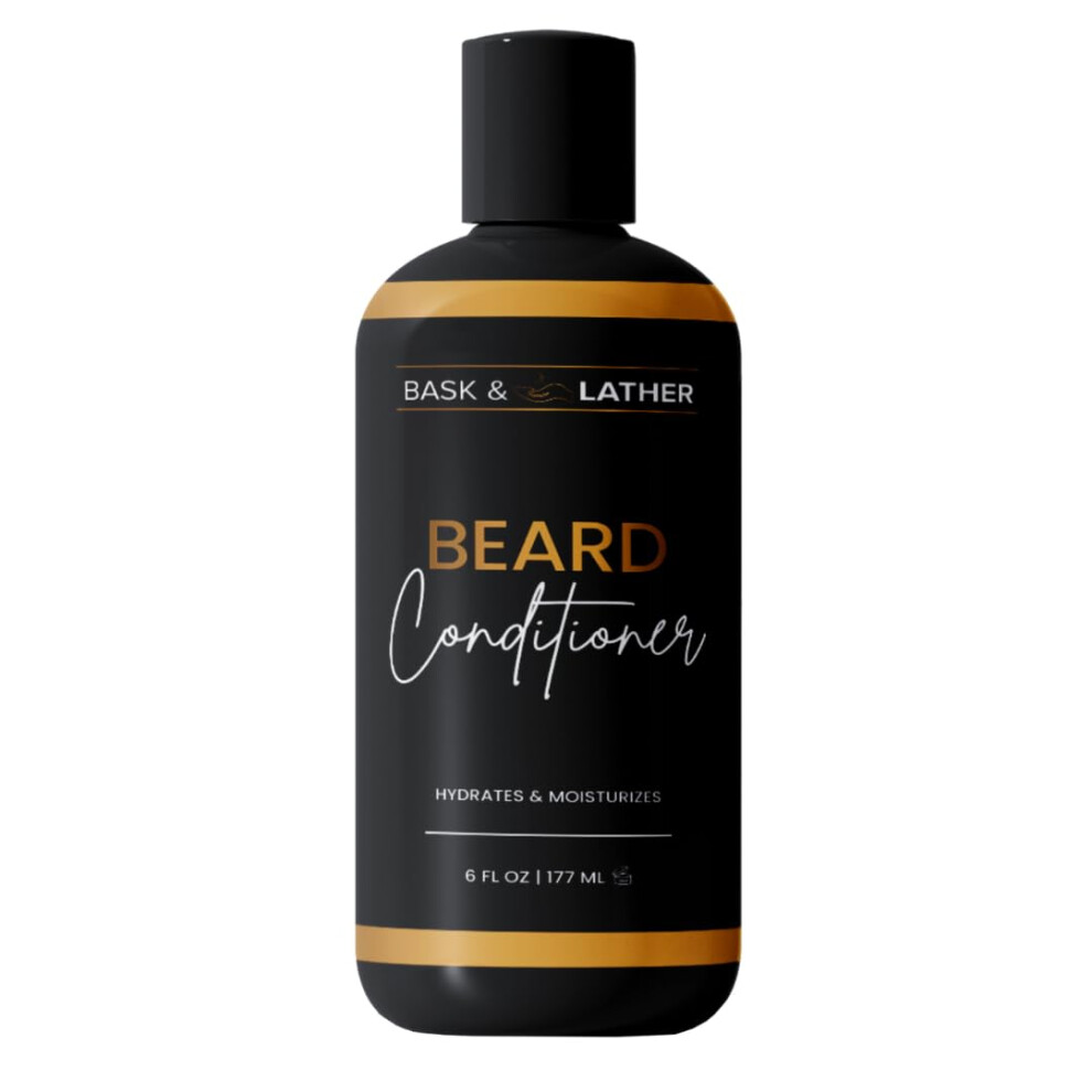 Bask & Lather Beard Conditioner For Men With Coconut Oil, Shea Butter, Beard Softener & Moisturizer, Deep Cleans And Softens All Hair Types, Condition