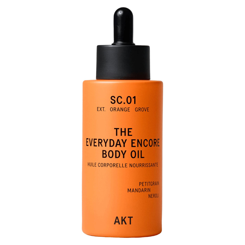 Akt Orange Everyday Encore Body Oil 3.4 Fl Oz, Sc.01 Grove Scent, Dry Body Oil After Shower, Skin Moisturizer, Fast Absorbing, Lasting Glow, Citrus Ne