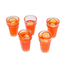 5Pcs Mini 1:12 Dollhouse Miniature Food Lemon Tea Cups, Classic Kitchen Toys, Simulation Doll House Drinks Model Toy, DIY Doll House Kit