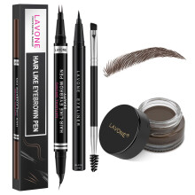 LAVONE Augenbrauenstift Makeup-Set, Waterproof Microblading Stift, Pomade, Eyeliner und Pinsel