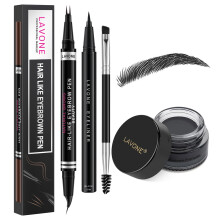 LAVONE Augenbrauenstift Makeup Kit, wasserfester Stift, Pomade, Eyeliner und Pinsel