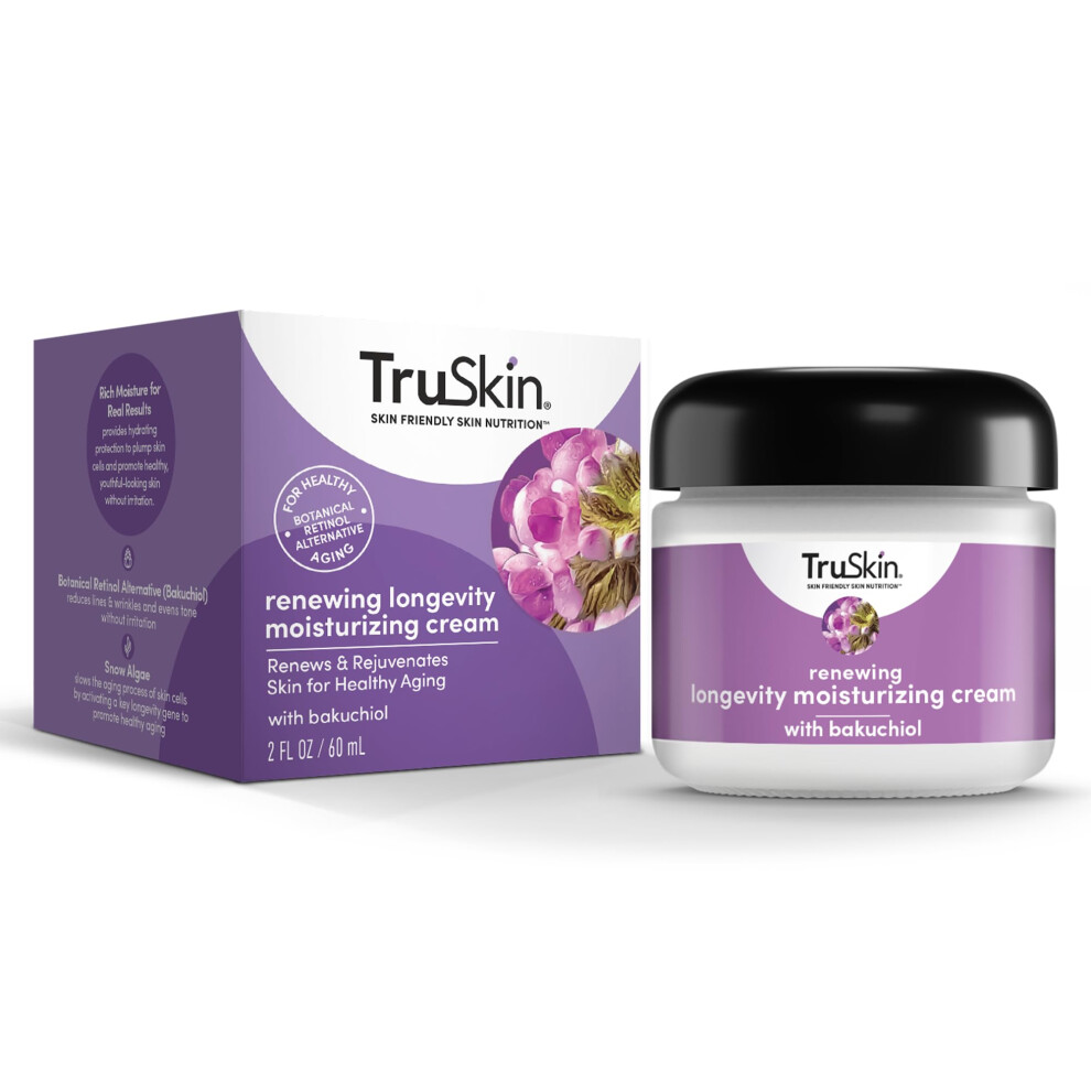 Photos - Cream / Lotion TruSkin Longevity Moisturizing Cream - Revolutionary Face Moisturizer with Bakuchiol & Snow Algae - Skin Care Made to Help T