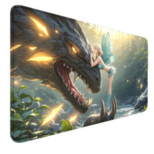 Jtszszonyeg MTG-hez - Varrott lekkel TCG Jtszszonyeg - 24x14 hvelykes, csszsmentes Dragon MTG jtszszonyeg, sima felletu gumi alaplap Trsa