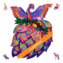 UNIDRAGON Houten Puzzels - Fairy Bird, 107 Stukken, Formaat 7.1 x 9.1, Mooi Cadeaupakket