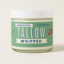 Lady May Tallow Whipped Faggy 9 uncia - Teljesen termszetes arckrm + teljes test hidratl szraz borre - tartstszer nlkl, parabn vagy magol