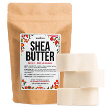 Beurre de Karité Raffiné Inodore - 100% Pur pour Cheveux & Peau Sèche - Base de Savon au Karité - Hydratant Visage & Corps