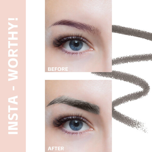 LAVONE Lápiz de Cejas - Lápiz de Cejas Impermeable con Punta Triangular, Brocha Doble Lado 2