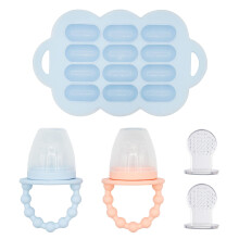 WeeSprout Poppate di Silicone per Bambini + Vassoio per Congelamento, Set di 2, Introduzione Sicura ai Nuovi Cibi