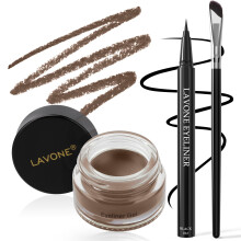 Set de Eyeliner LAVONE - Kit de Maquillaje Impermeable con Lápiz de Eyeliner Líquido, Gel y Pincel