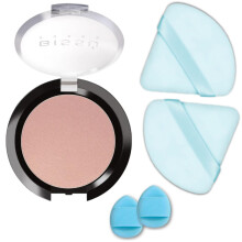 Kit de Maquillaje Beetbul - Rubor Bissú 4g con 2 Esponjas de Terciopelo y 2 Puff de Dedo (Colores/Estilos Pueden Variar) (13 Rosa Claro)