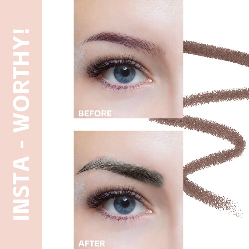 LAVONE Lápiz de Cejas - Lápiz de Cejas Impermeable con Punta Triangular, Cepillo Doble Lado, Preciso 2
