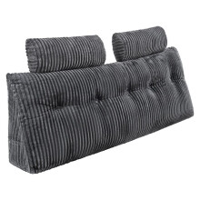 Coussin de Lecture - DUOKU - Modèle SSYDZ-07 - Gris - Flanelle Lavable - Poches Latérales