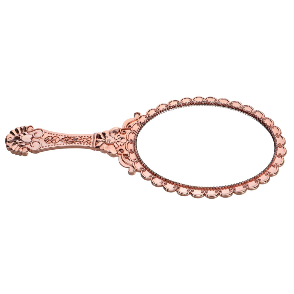 Hand Mirror Vintage with Handle Makeup Mirror Travel Princess Cosmetic Mirror