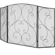 Funkenresistentes 3-Panel-Metallgitter-Duoku-122 x 76,7 cm-Schnellmontage-Freistehende Dekoration für das Wohnzimmer