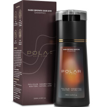 POLAR HAIR CARE - Champú Tinte para Cabello Canoso para Hombres y Mujeres (Marrón Oscuro)